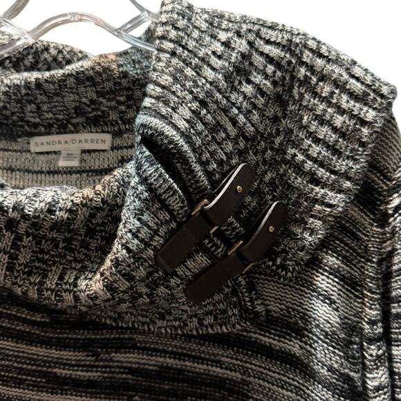 Sandra Darren 3X Black White Cowl Neck Sweater Dress | Long Sleeve | Plus Size - Picture 2 of 5